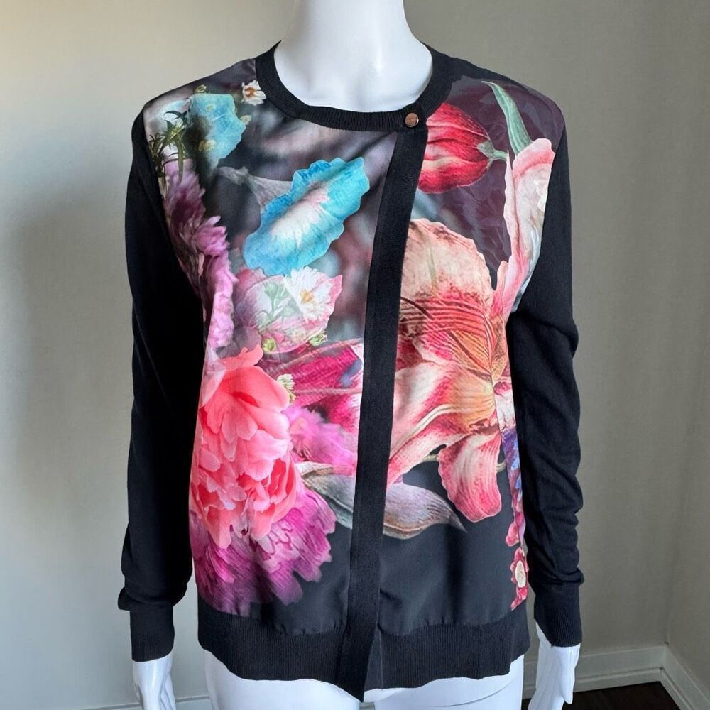 Ted Baker London Haleera Focus Bouquet Floral Lightweight Cardigan